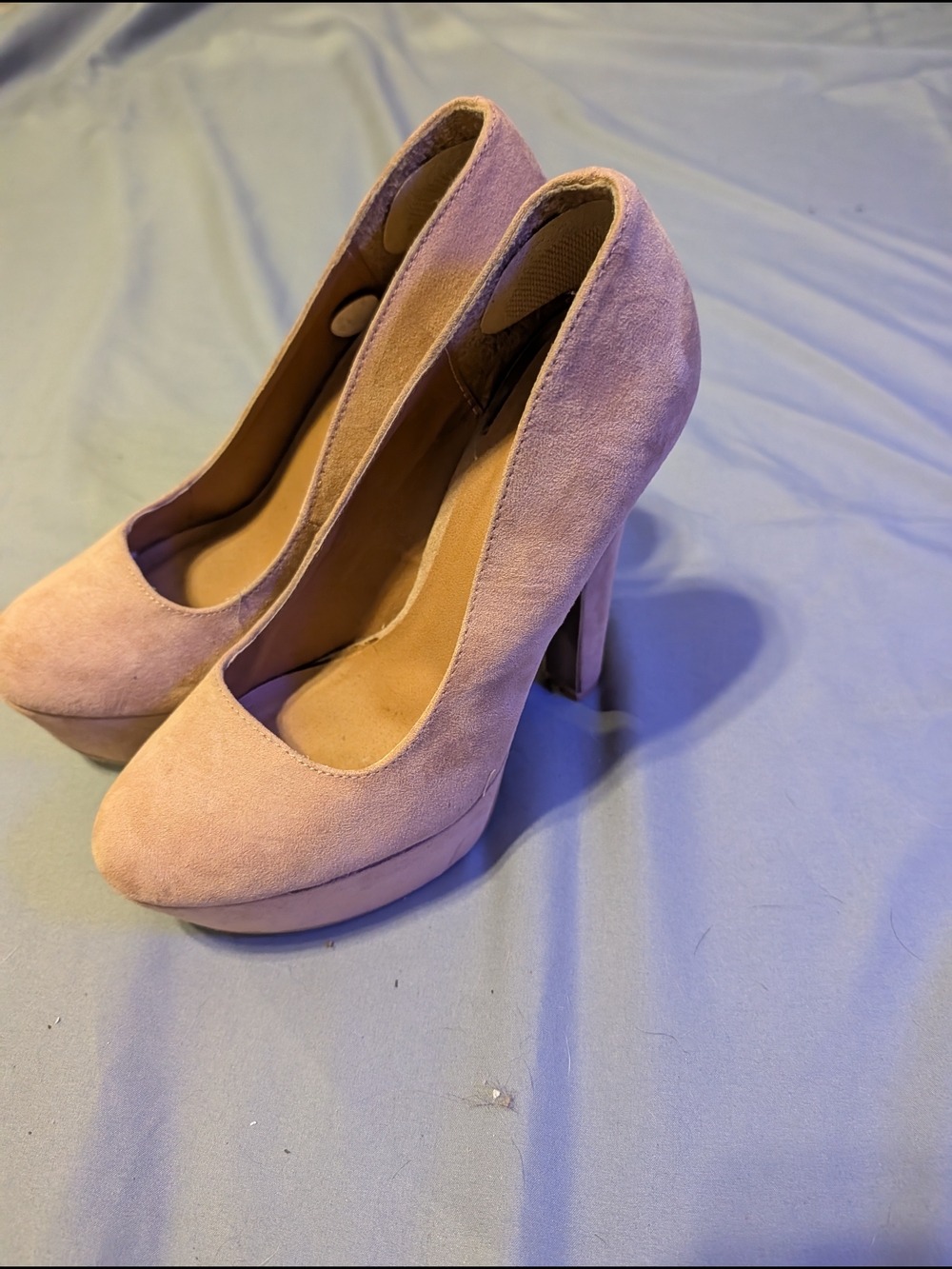 Charlotte Russe Blush Pink Suede Platform Pumps